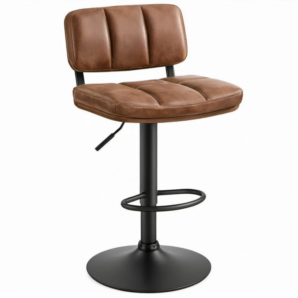 Verstelbare barkruk met rugleuning, 50 x 51 x 90-110 cm, bruin/zwart