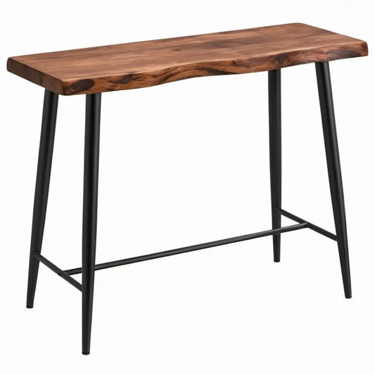 Industriële bartafel 115 x 55 x 107 cm van massief acaciahout en zwart staal